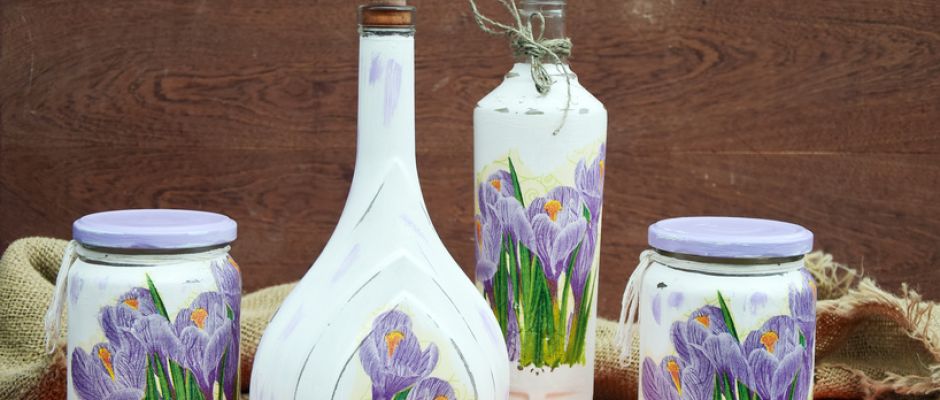 Warsztaty decoupage dla początkujących „Spękania na szklanej butelce