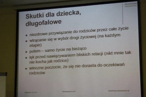 Wykład „Nadopiekuńczość”