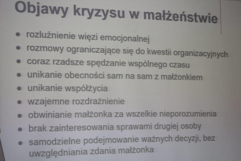 Wykład „Kryzys, konflikt małżeński to nie koniec...