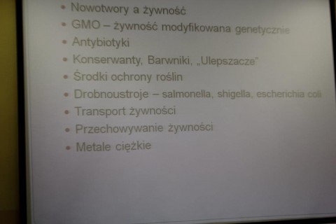 Wykład „Dietetyka. Wpływ chemii na nasze życie”