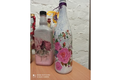 Warsztaty decoupage dla początkujących „Spękania na szklanej butelce