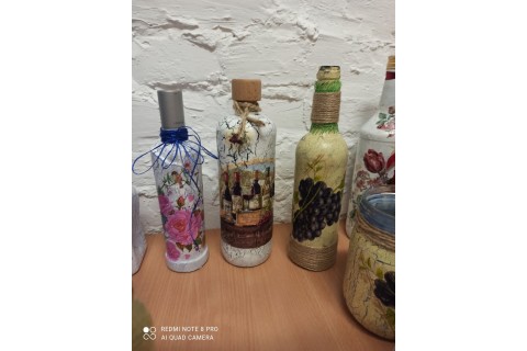 Warsztaty decoupage dla początkujących „Spękania na szklanej butelce