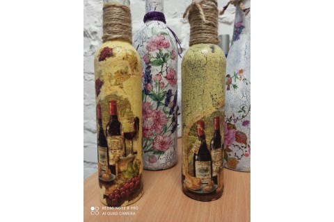 Warsztaty decoupage dla początkujących „Spękania na szklanej butelce