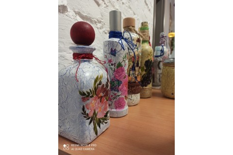 Warsztaty decoupage dla początkujących „Spękania na szklanej butelce