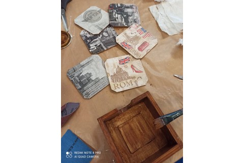 Warsztaty decoupage dla początkujących - „Podkładki pod kubki - miasta”