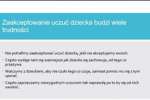 Wykład „Świat emocji dziecka”