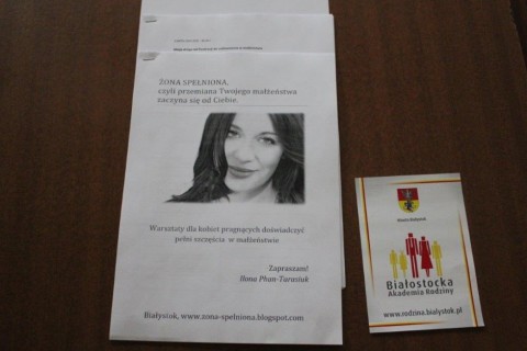 ŻONA SPEŁNIONA - WARSZTATY DLA KOBIET