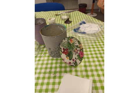 Warsztaty decoupage - podkładki z płyt CD