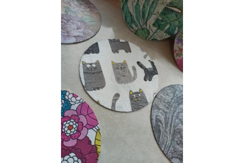 Warsztaty decoupage - podkładki z płyt CD