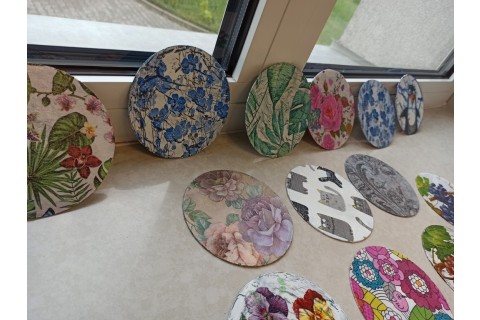 Warsztaty decoupage - podkładki z płyt CD