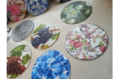 Warsztaty decoupage - podkładki z płyt CD