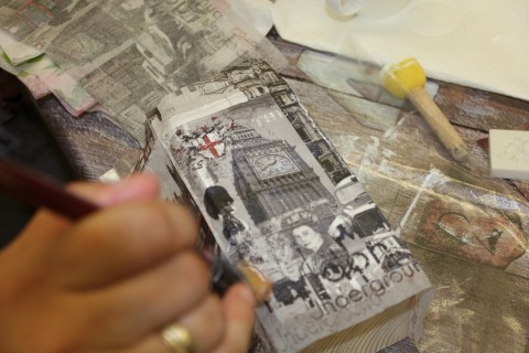 Warsztaty decoupage - świecznik