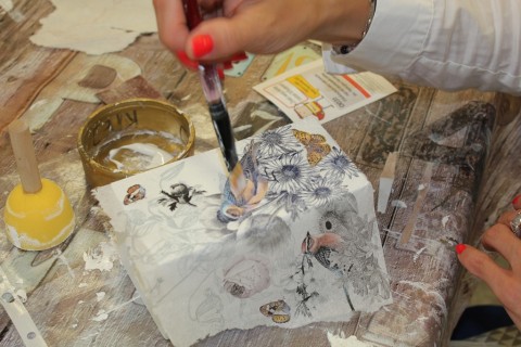 Warsztaty decoupage - świecznik