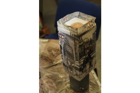 Warsztaty decoupage - świecznik