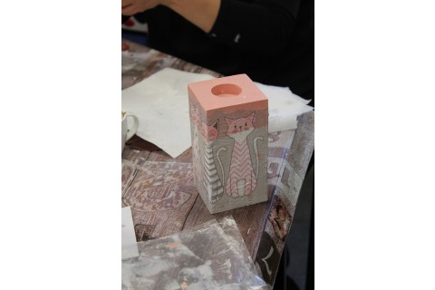 Warsztaty decoupage - świecznik