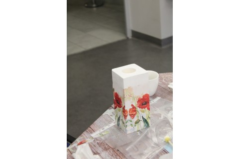Warsztaty decoupage - świecznik