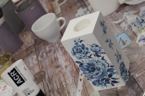 Warsztaty decoupage - świecznik