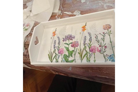 Warsztaty decoupage dla seniora - taca