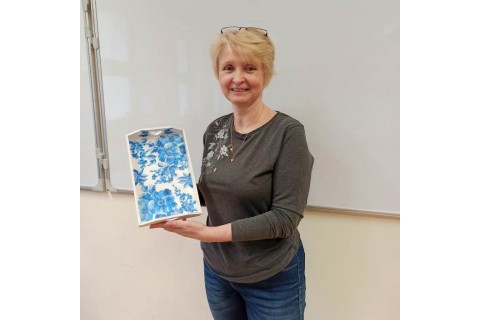 Warsztaty decoupage dla seniora - taca