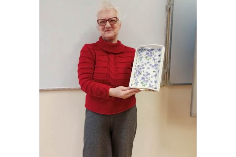 Warsztaty decoupage dla seniora - taca