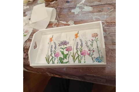 Warsztaty decoupage dla seniora - taca