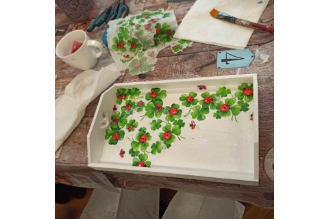 Warsztaty decoupage dla seniora - taca