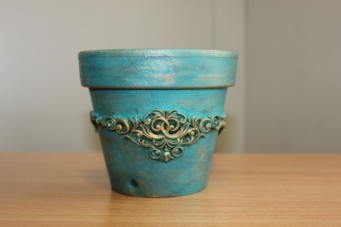 Warsztaty decoupage - donica w starym stylu