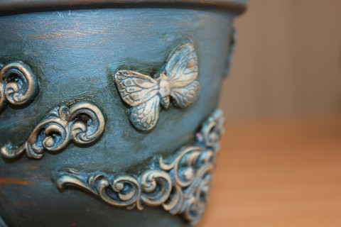 Warsztaty decoupage - donica w starym stylu