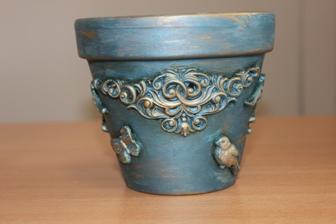 Warsztaty decoupage - donica w starym stylu