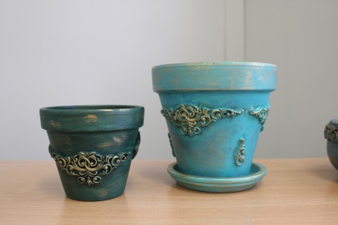 Warsztaty decoupage - donica w starym stylu