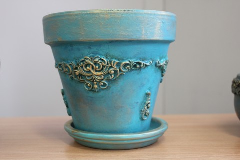 Warsztaty decoupage - donica w starym stylu
