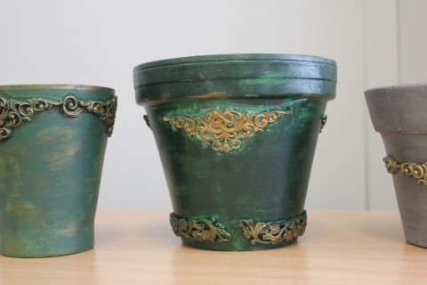 Warsztaty decoupage - donica w starym stylu