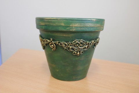 Warsztaty decoupage - donica w starym stylu
