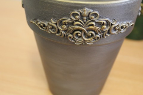 Warsztaty decoupage - donica w starym stylu