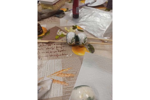 Warsztaty decoupage, pierścienie na stół 
