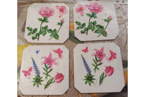 Warsztaty decoupage dla SENIORÓW - podkładki pod kubki