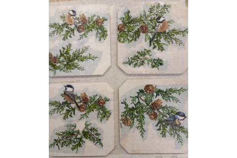 Warsztaty decoupage dla SENIORÓW - podkładki pod kubki