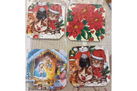 Warsztaty decoupage dla SENIORÓW - podkładki pod kubki