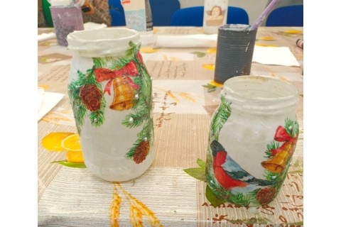 WARSZTATY DECOUPAGE DLA POCZĄTKUJĄCYCH - ŚWIĄTECZNE LAMPIONY