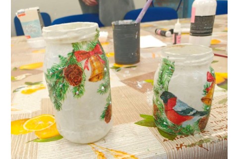 WARSZTATY DECOUPAGE DLA POCZĄTKUJĄCYCH - ŚWIĄTECZNE LAMPIONY