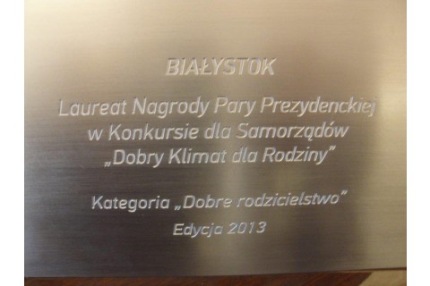 Główna nagroda dla Miasta Białegostoku w konkursie Pary Prezydenckiej „Dobry Klimat dla Rodziny”